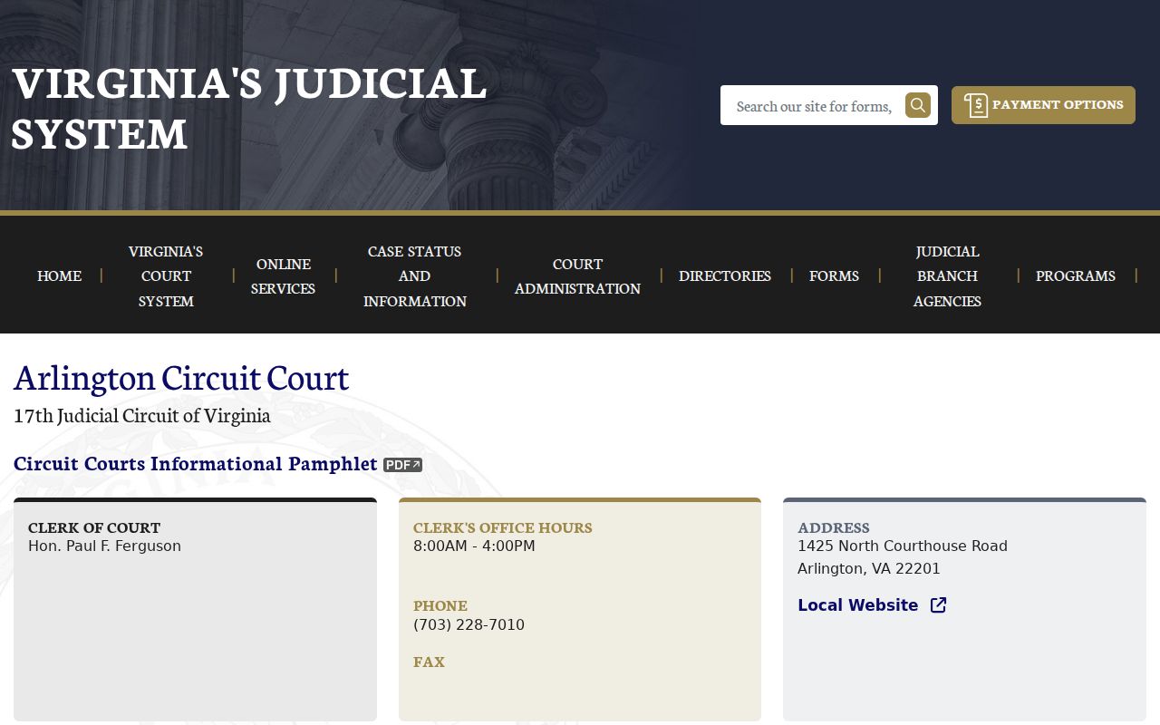 Arlington County criminal court cases in Circuit Court