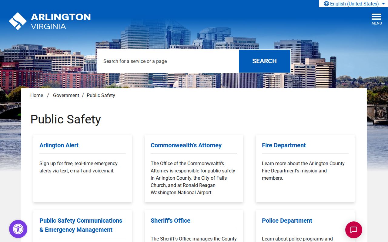 Arlington County criminal records public safety agencies