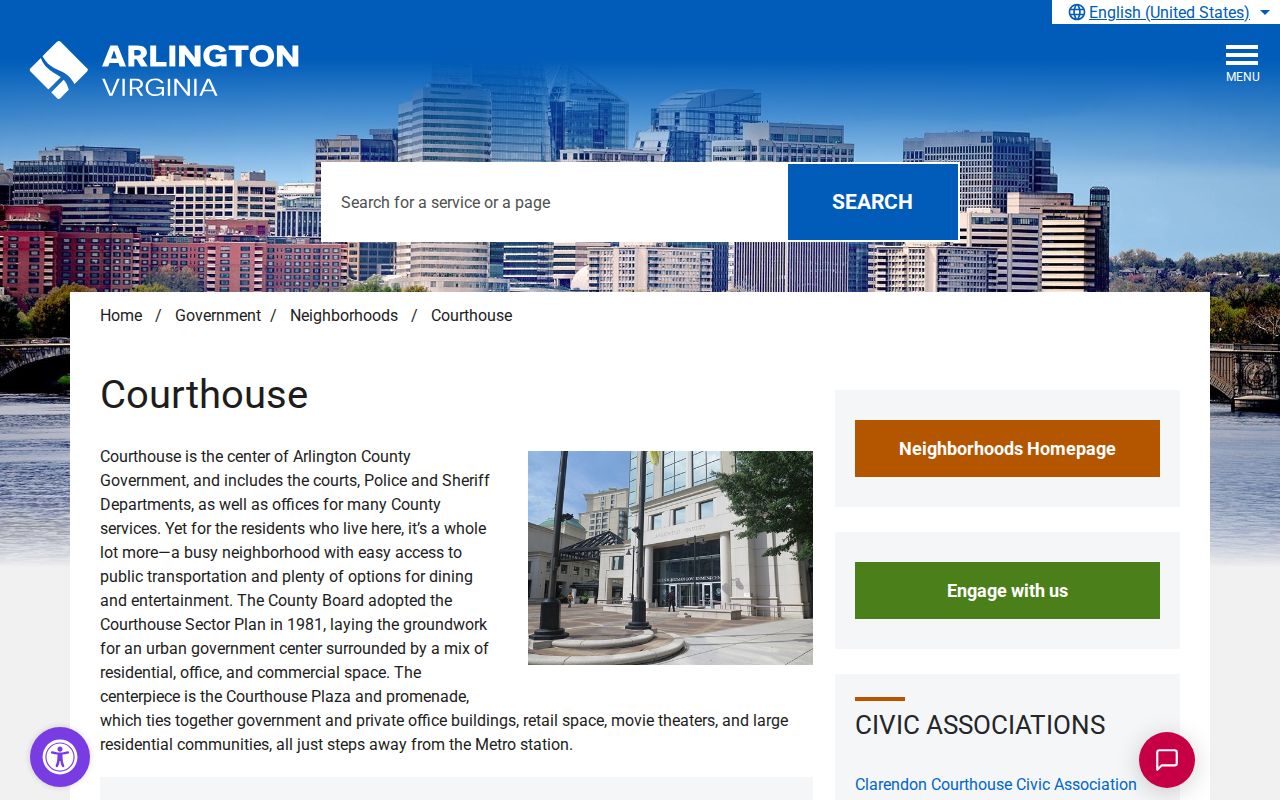 Arlington County criminal court records in the Courthouse neighborhood