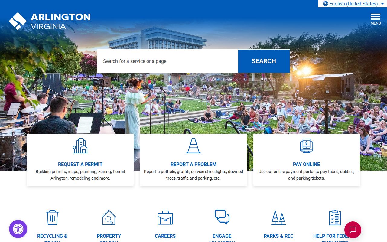 Arlington County criminal history government access page