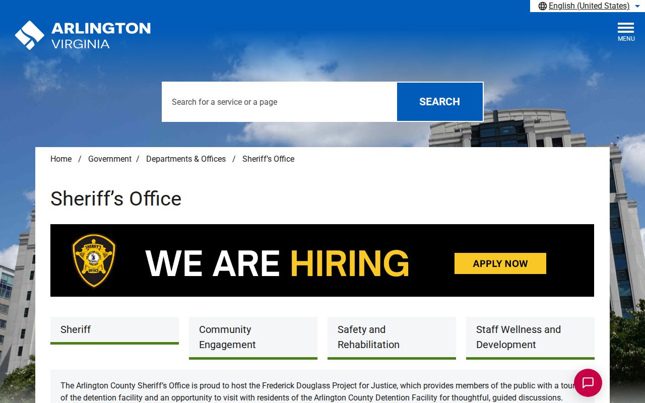 Arlington County jail criminal records and sheriff services