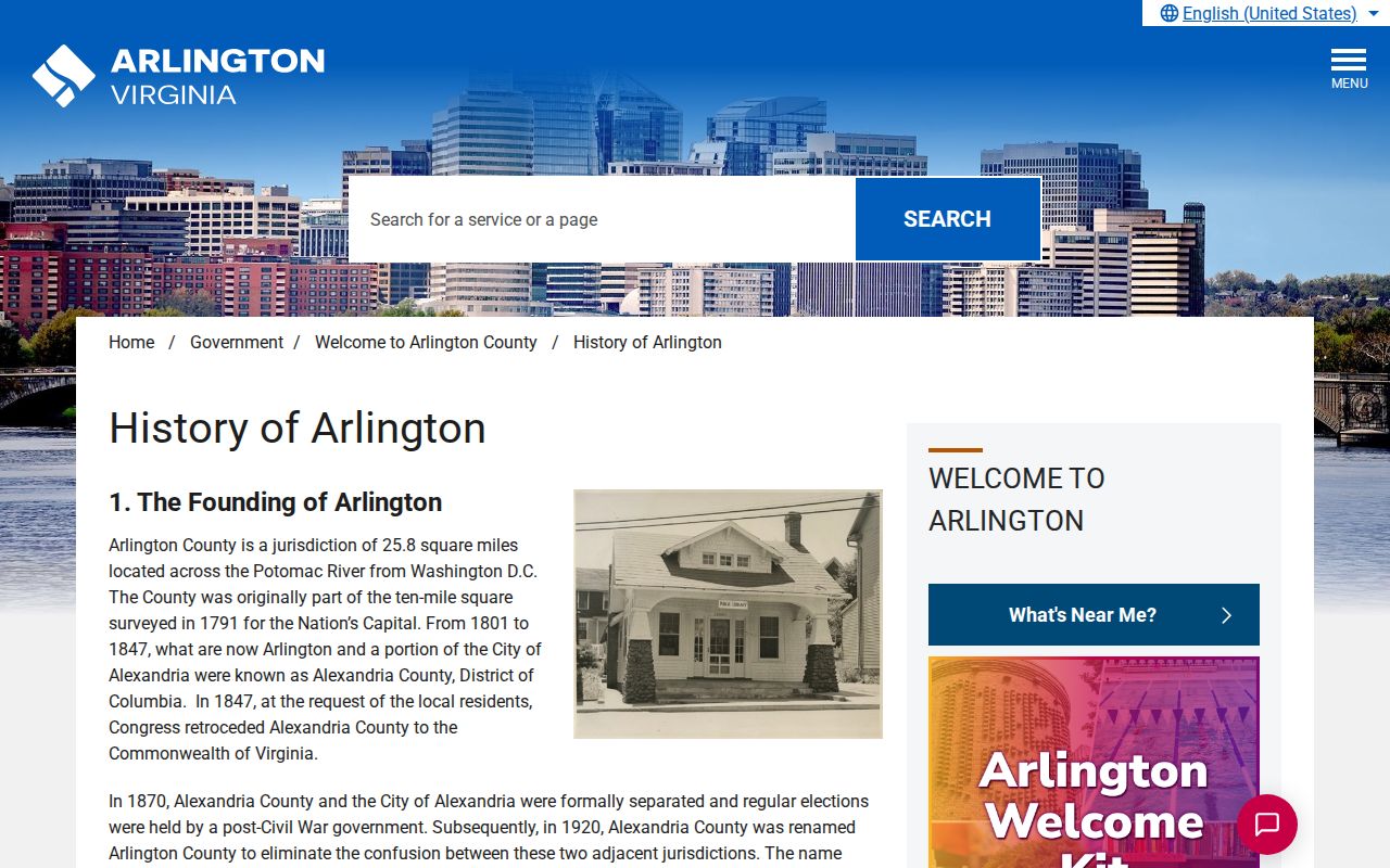 Arlington County criminal records and no incorporated cities history